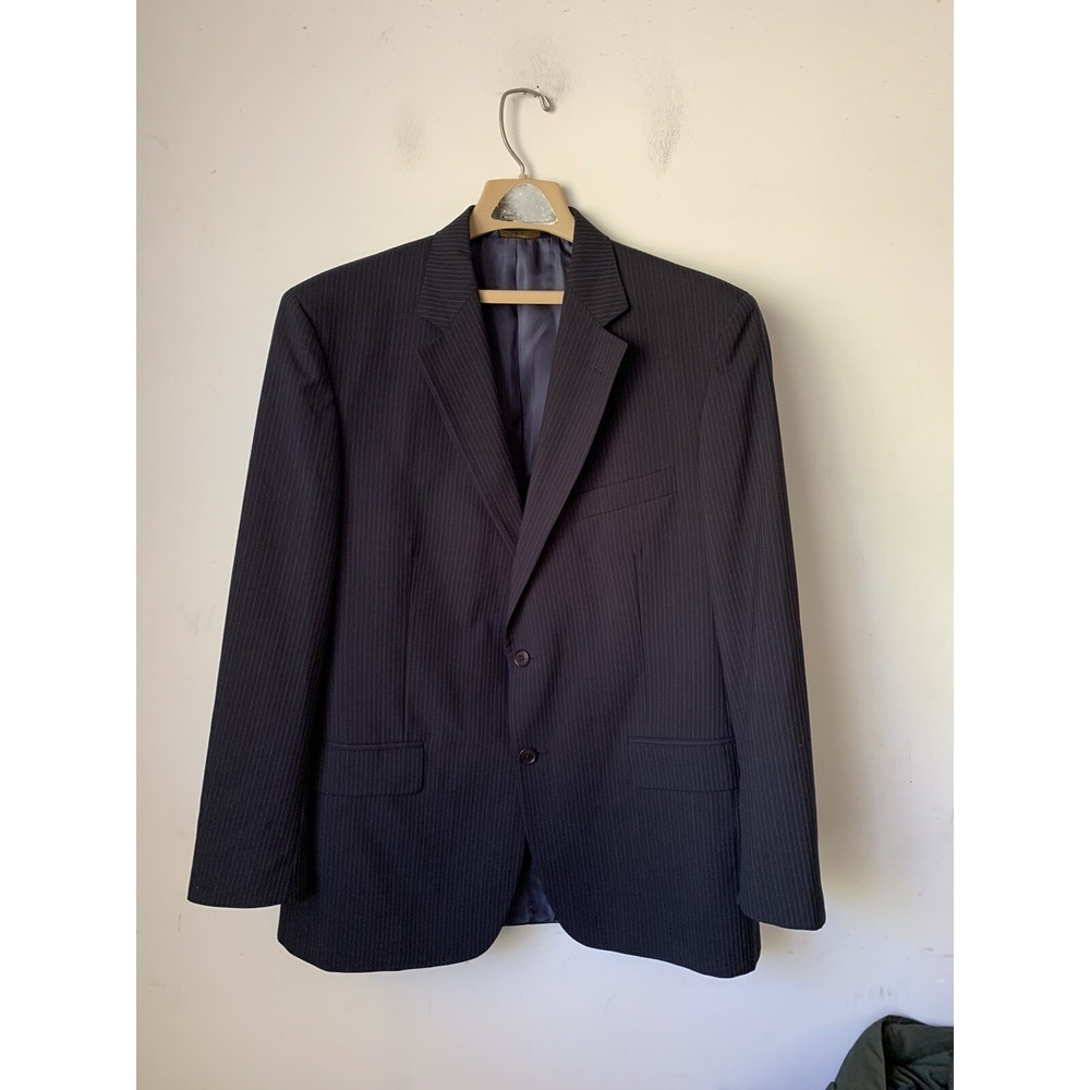 Brooks Brothers Men Blazer 42 Blue Wool Striped Stretch 346 Sport Coat 2 Button